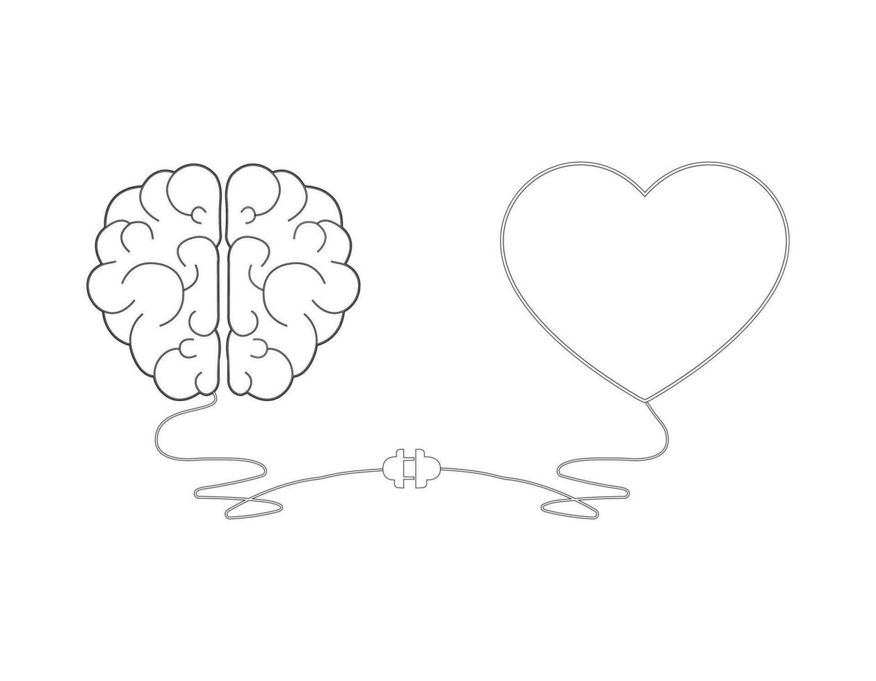 Brain and Heart interactions concept best teamwork vector