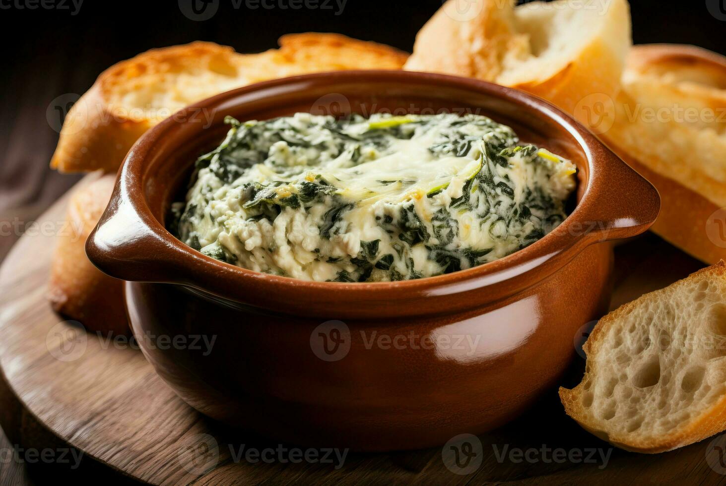 Spinach dip baked bowl. Generate Ai photo