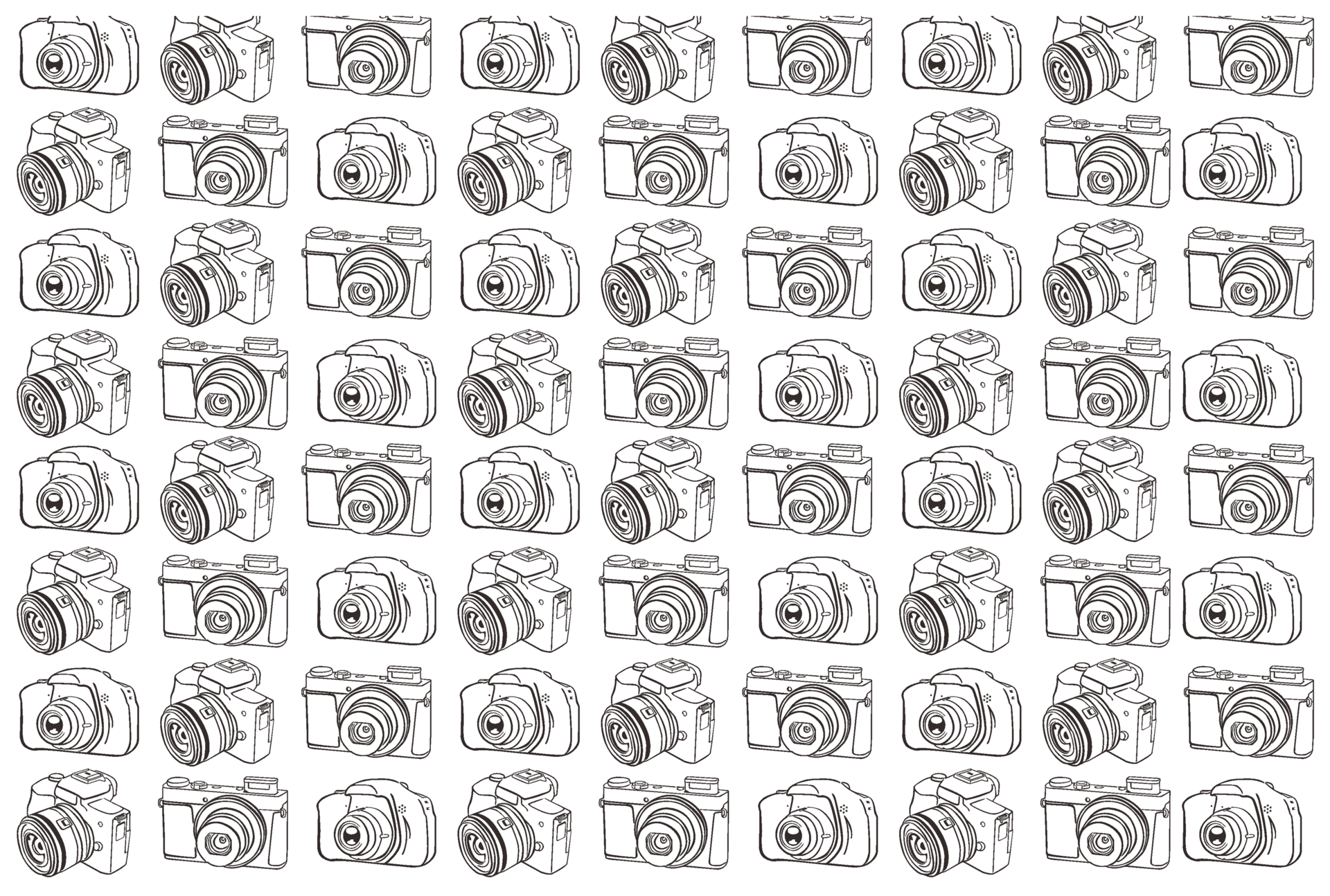 Camera Line Art Pattern With Transparent Background 34080616 PNG