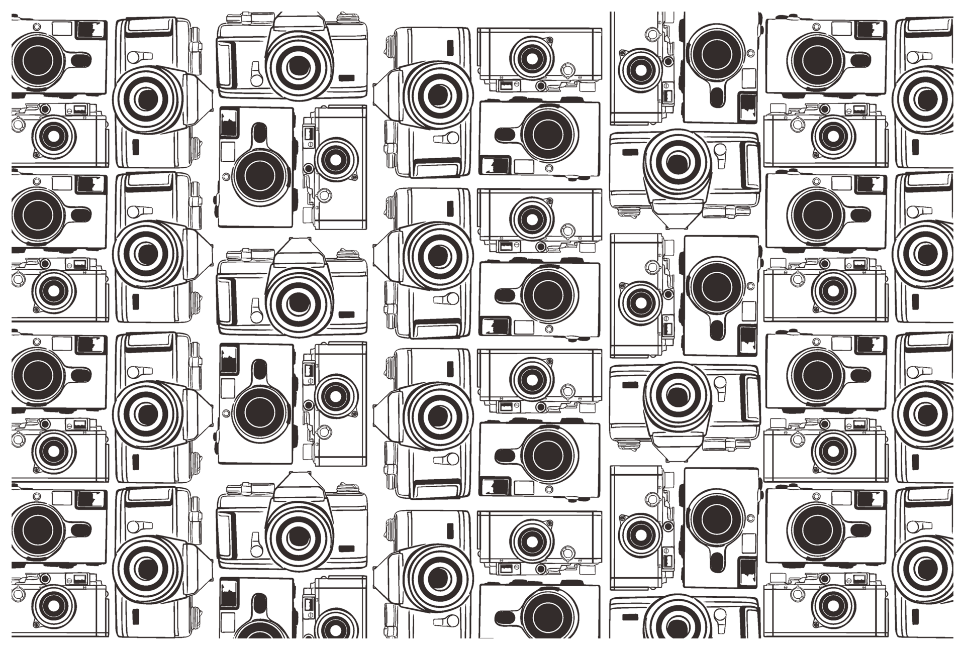 Camera Line Art Pattern With Transparent Background 34080620 PNG