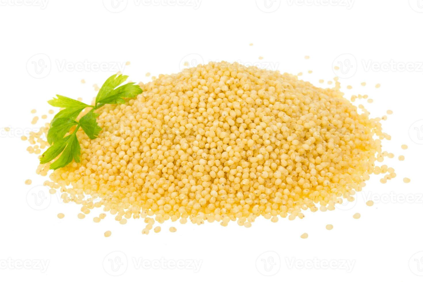 Couscous isolated on white photo