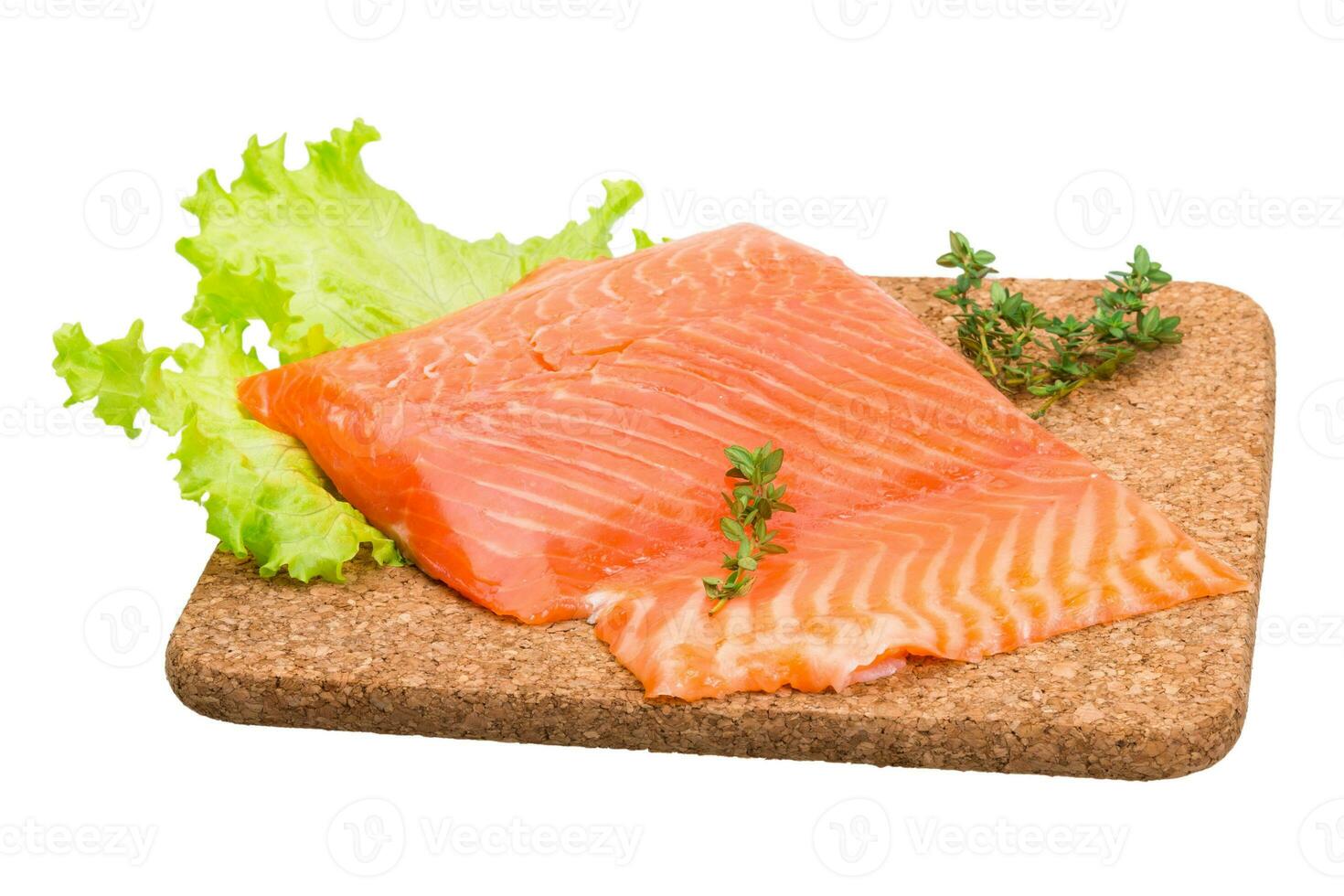 Salmon fillet isolated on white photo