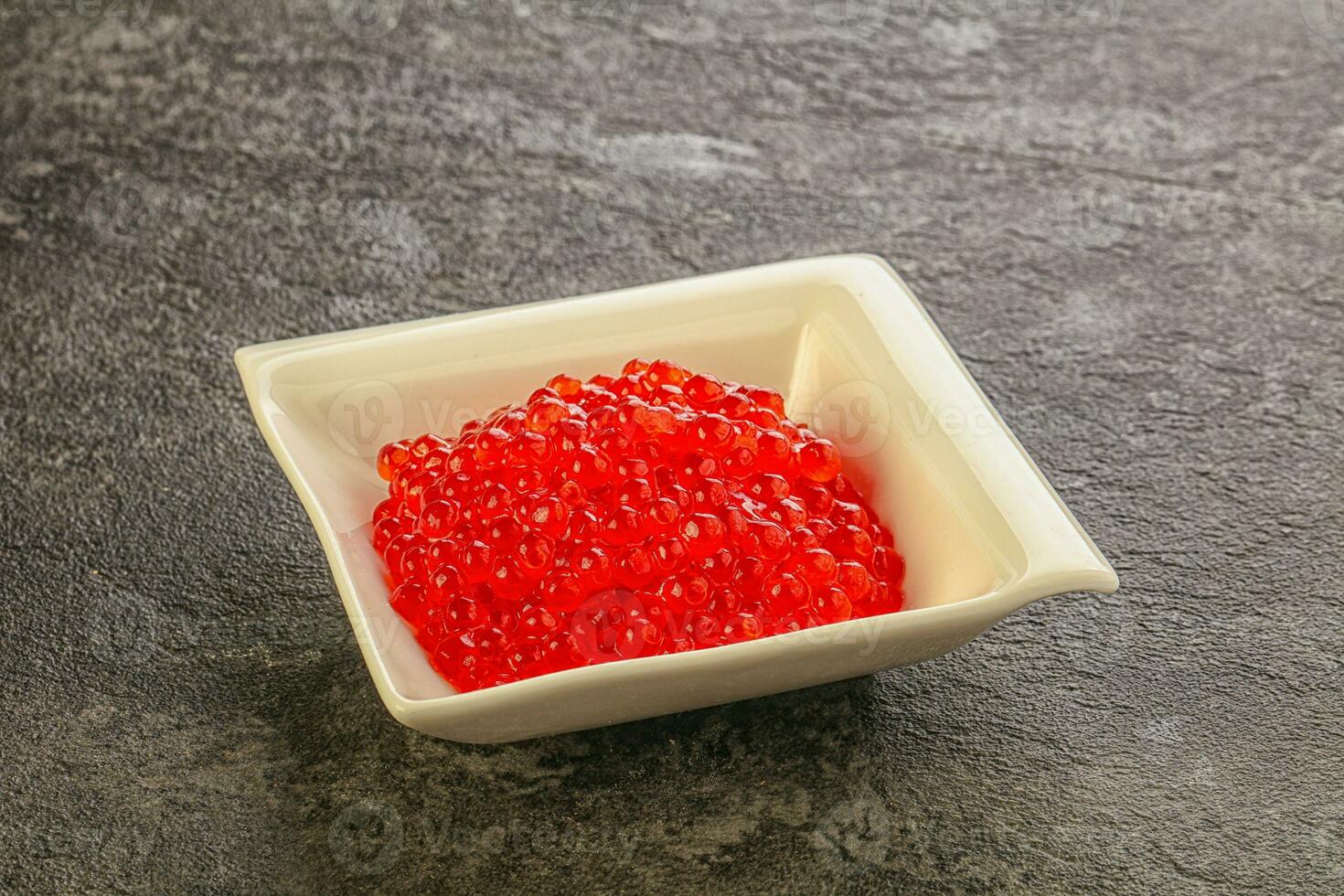 Luxury delicous red salmon caviar photo