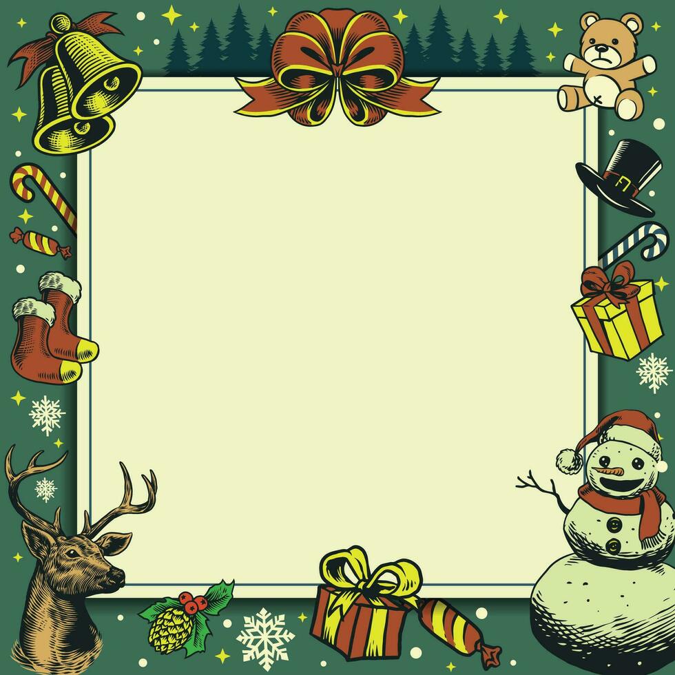 Christmas Frame Border with Blank Space vector