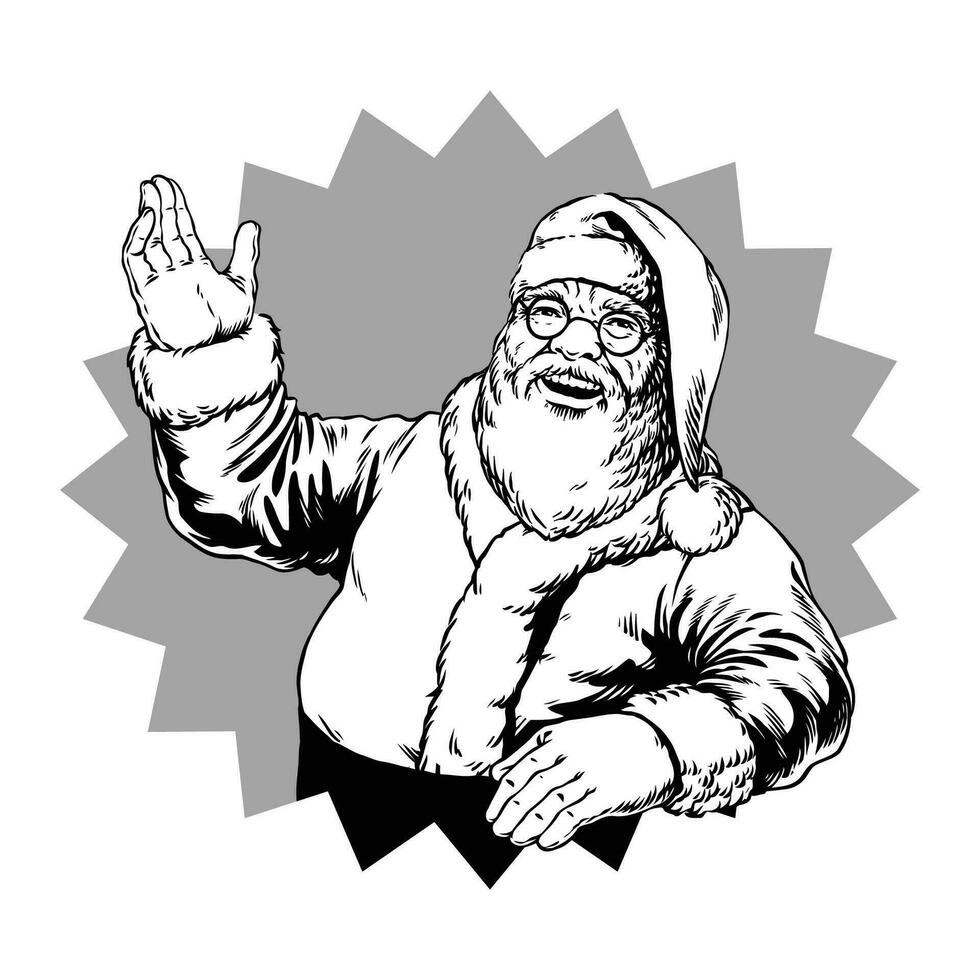 Hand Drawn Illustration of Santa Claus vector
