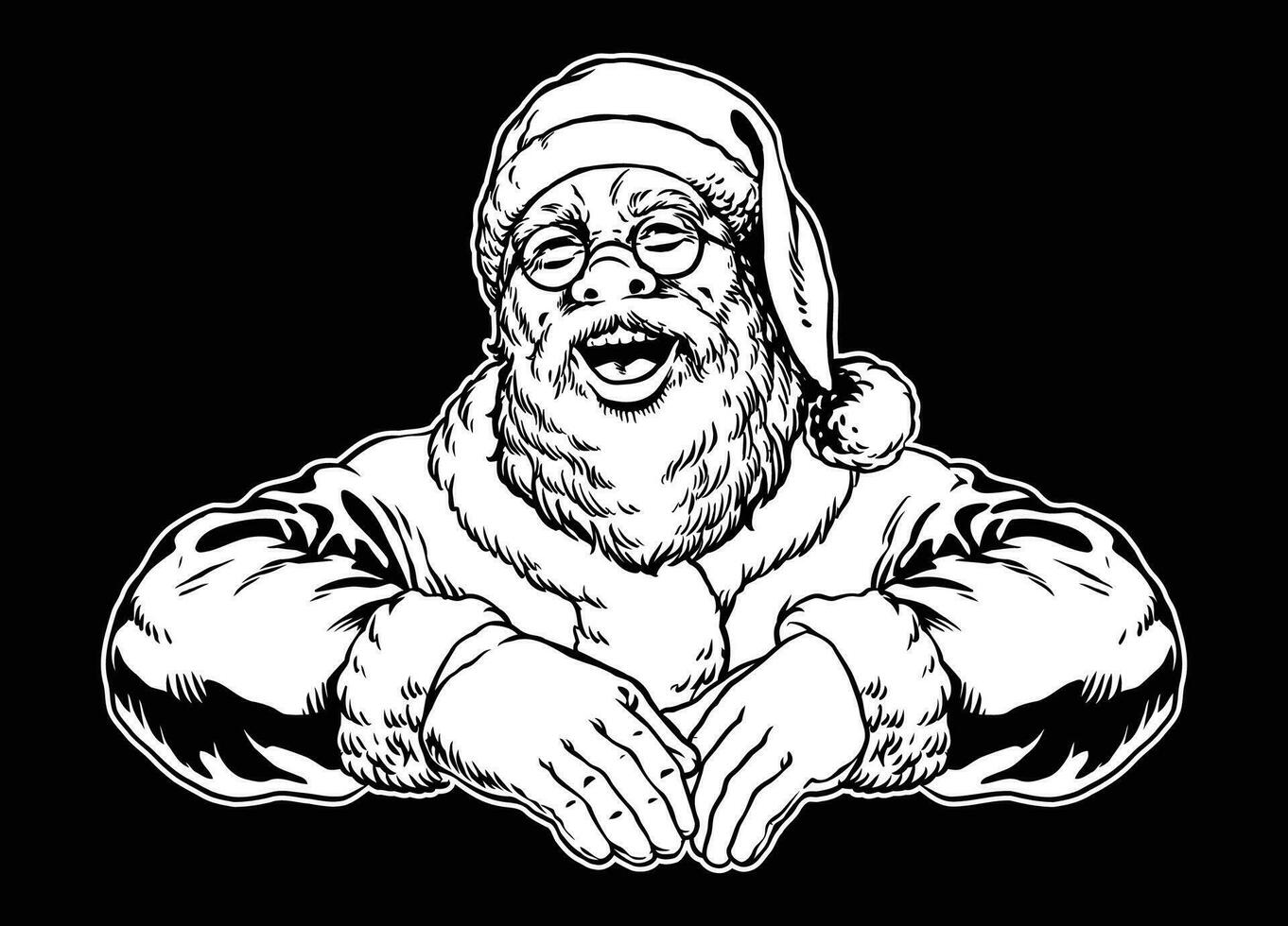 alegre Papa Noel claus mano dibujado ilustración vector