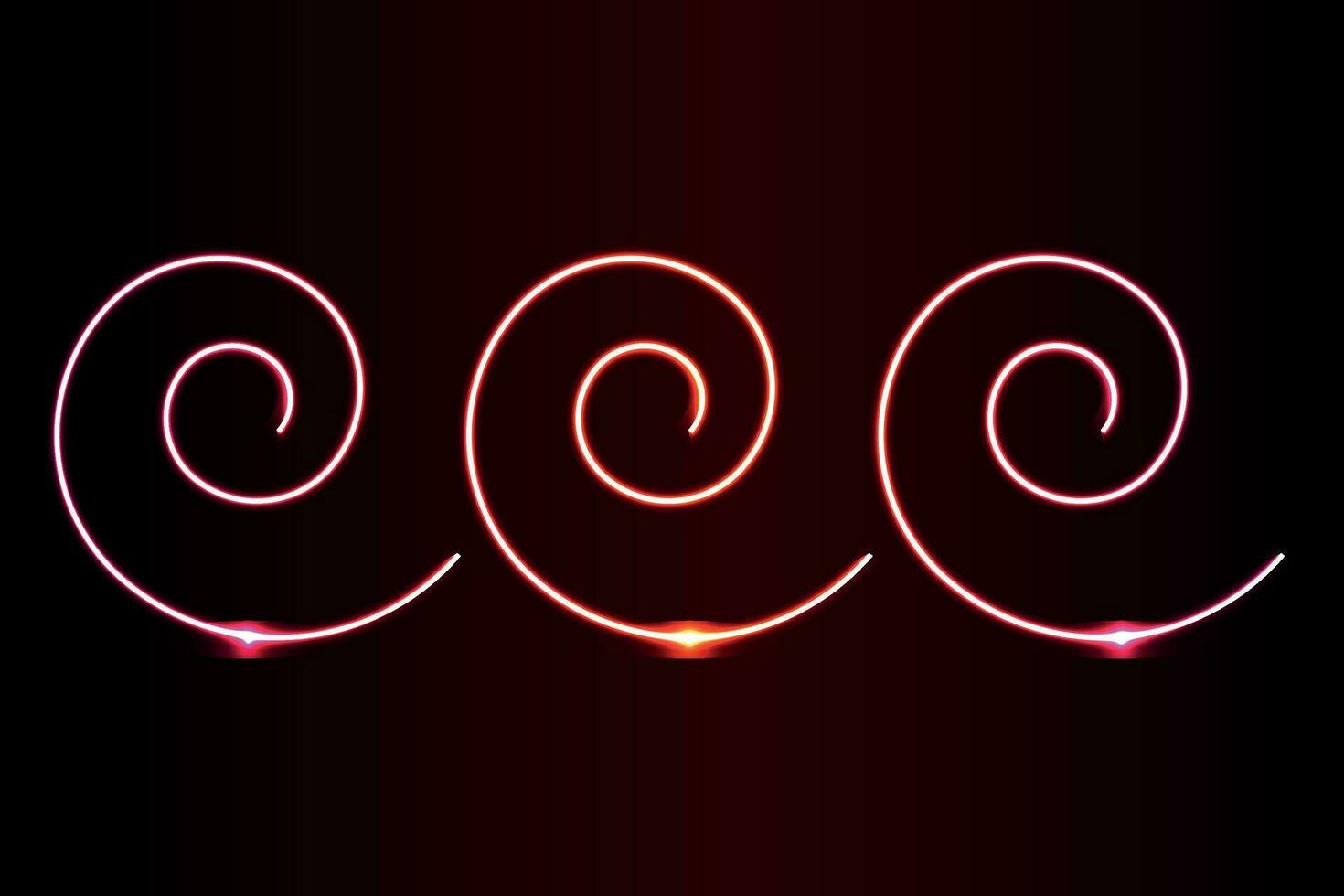 Neon light effect geometric spiral vector illustration.