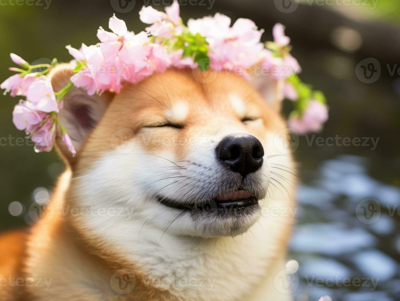 Serene dog enjoying a massage at a pet spa AI Generative photo