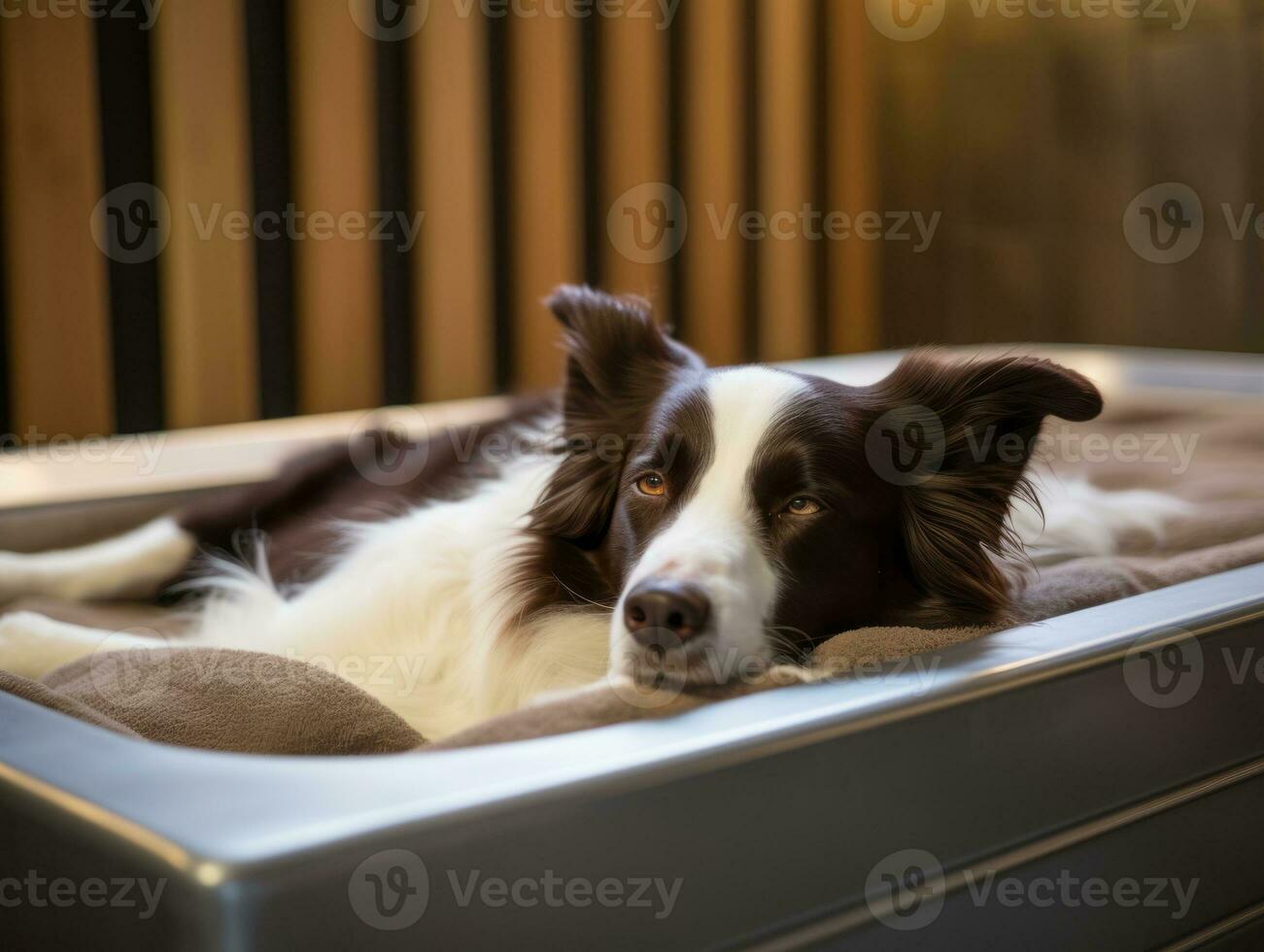 Serene dog enjoying a massage at a pet spa AI Generative photo