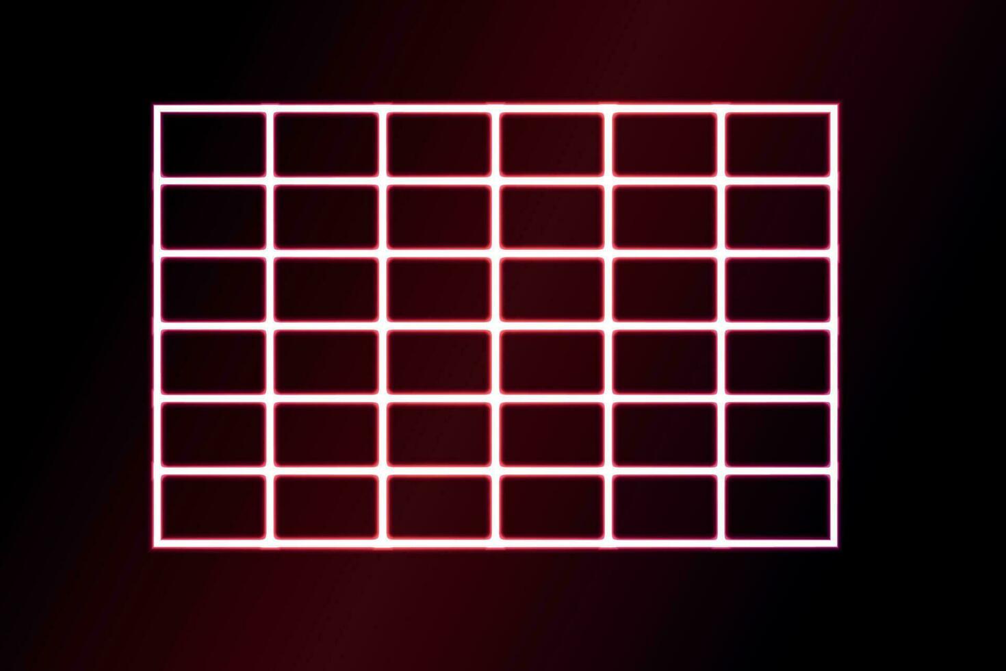 Neon light effect geometric rectangular grid vector illustration.