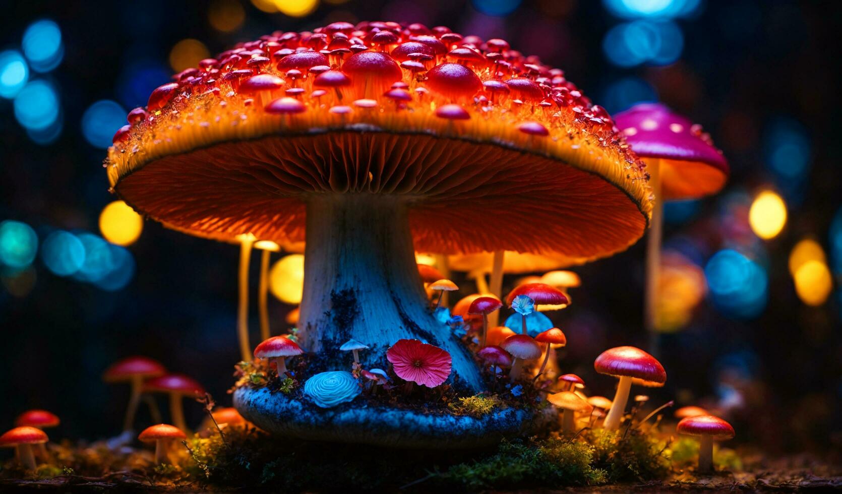 The fairytale world of mushrooms through the lens of macro photography. photo