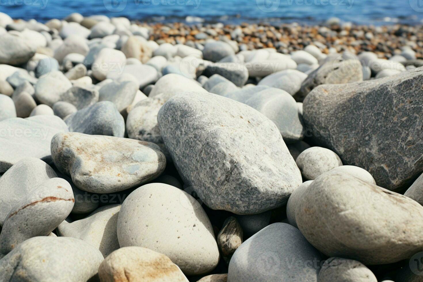 Outdoor tranquility with the presence of grey rocks in nature AI Generated photo