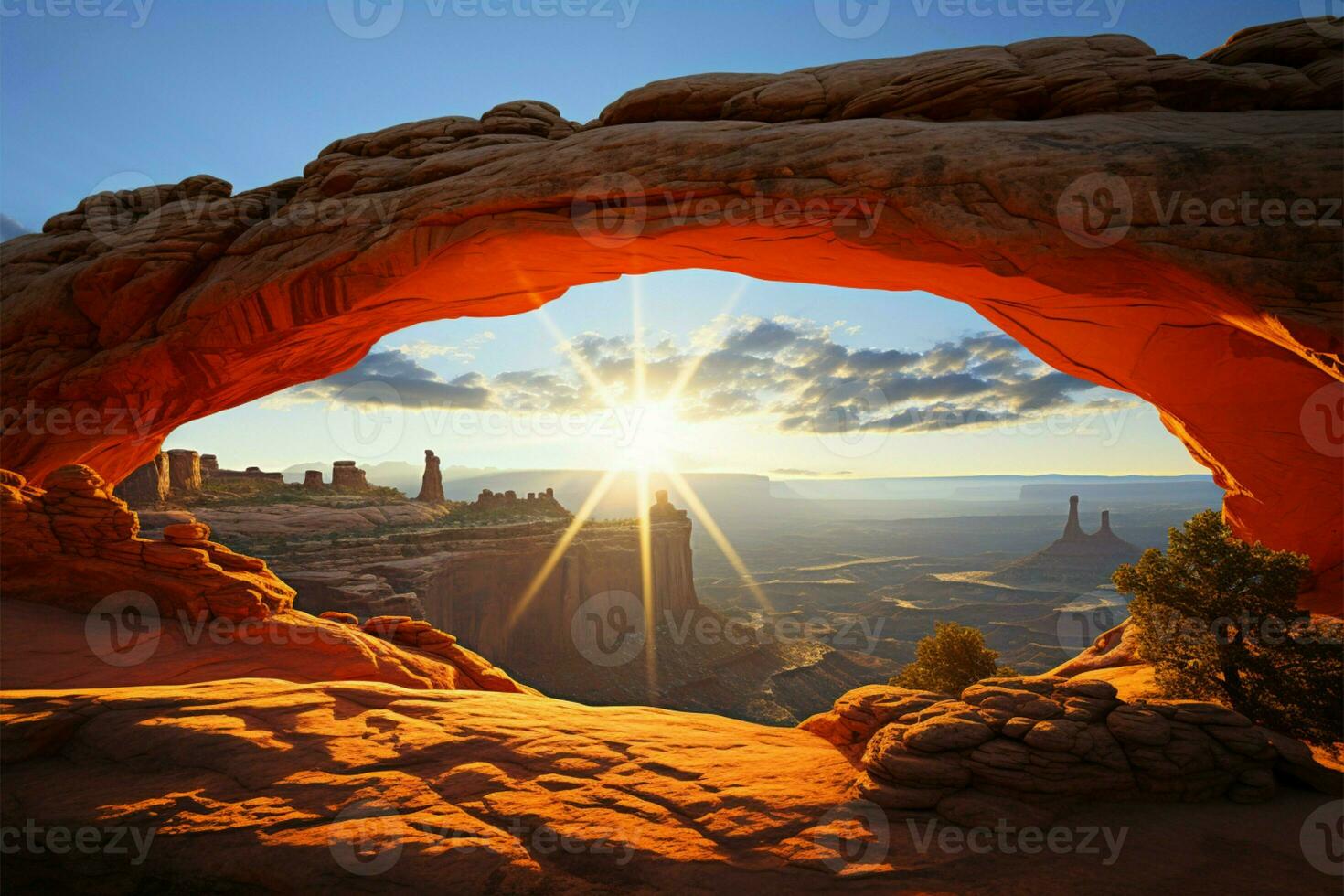 Canyonlands National Parks iconic Mesa Arch against Utahs nature AI Generated photo