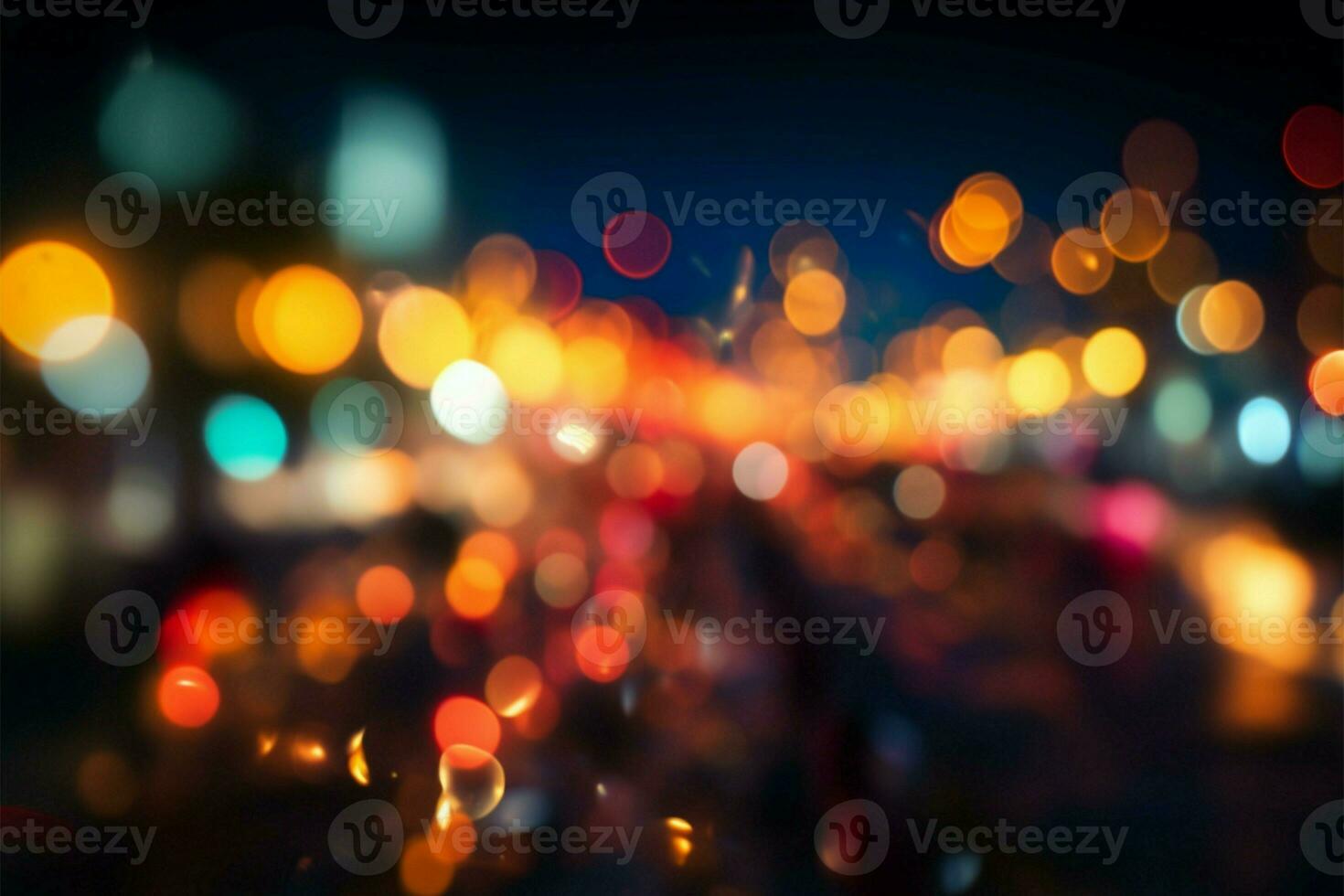 Enigmatic scene with captivating blurred bokeh lights, a mesmerizing spectacle AI Generated photo