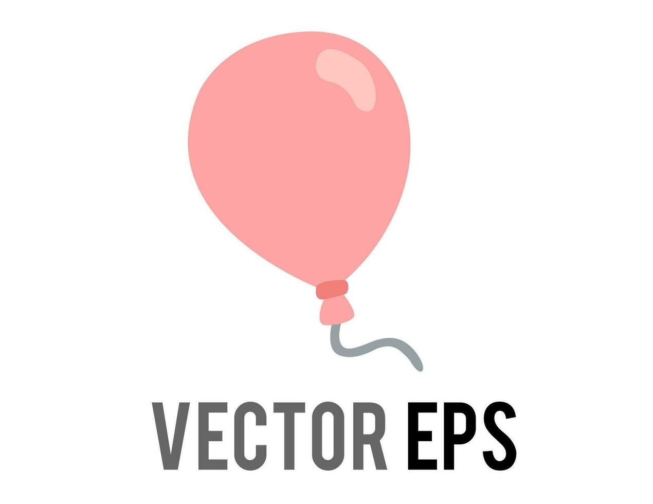 Vector pink air balloon on string icon, congratulations, celebration, happy birthday