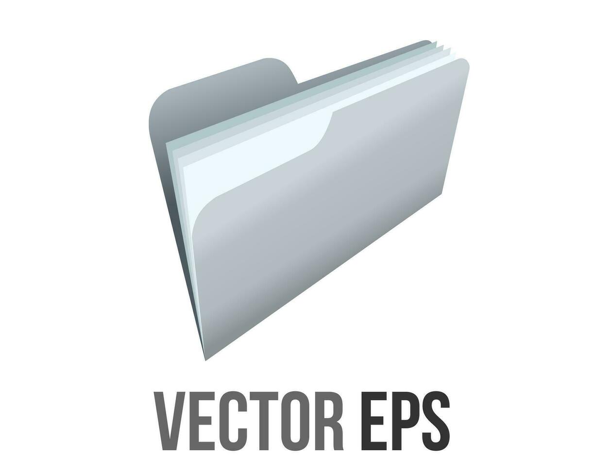 Vector classic gradient grey computer file folder icon with document