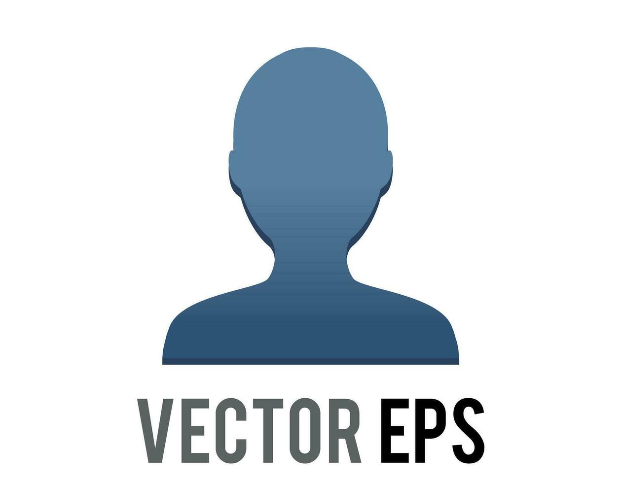 Vector dark blue silhouette generic profile of one person icon