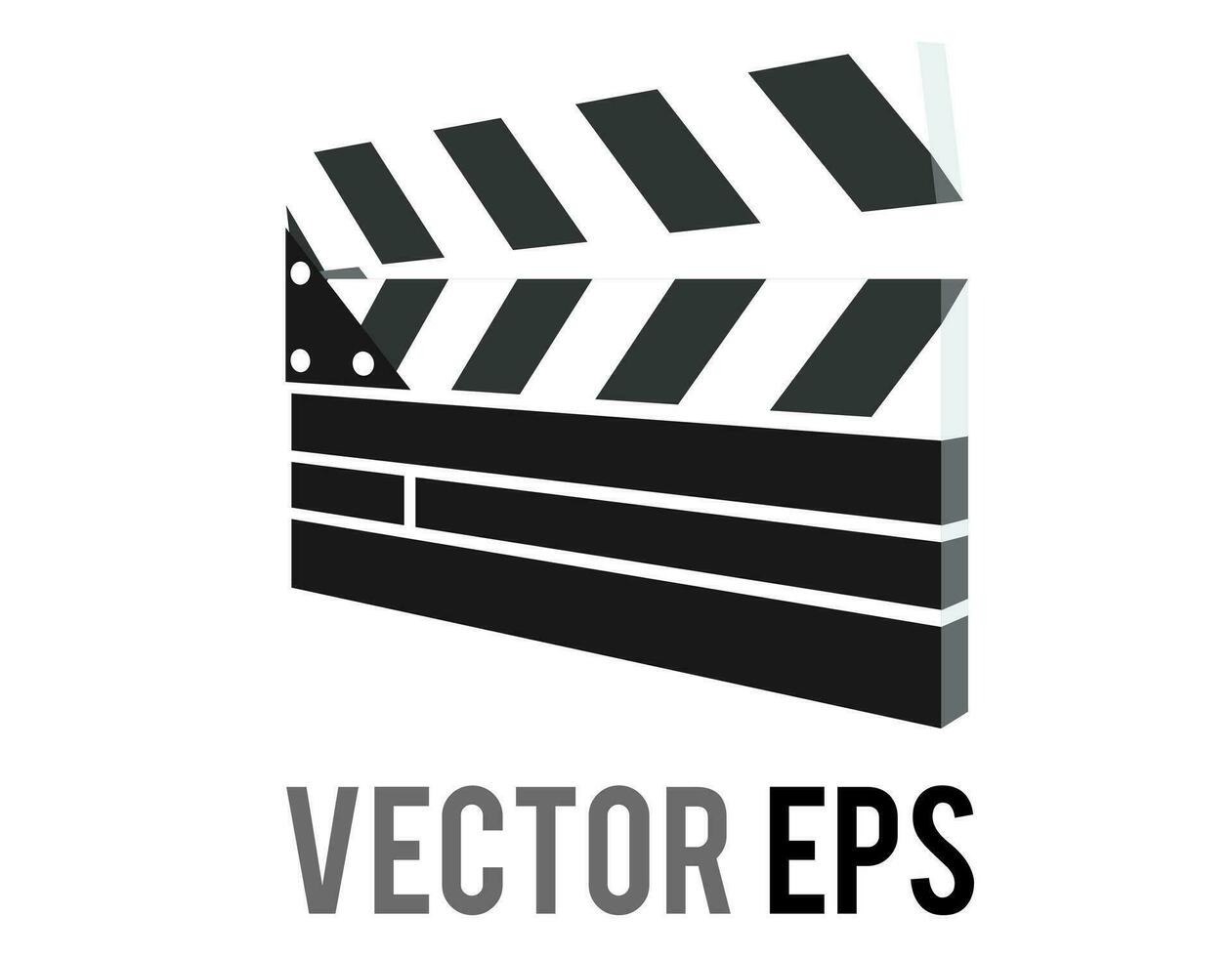 isolated vector black film maker clapped board icon