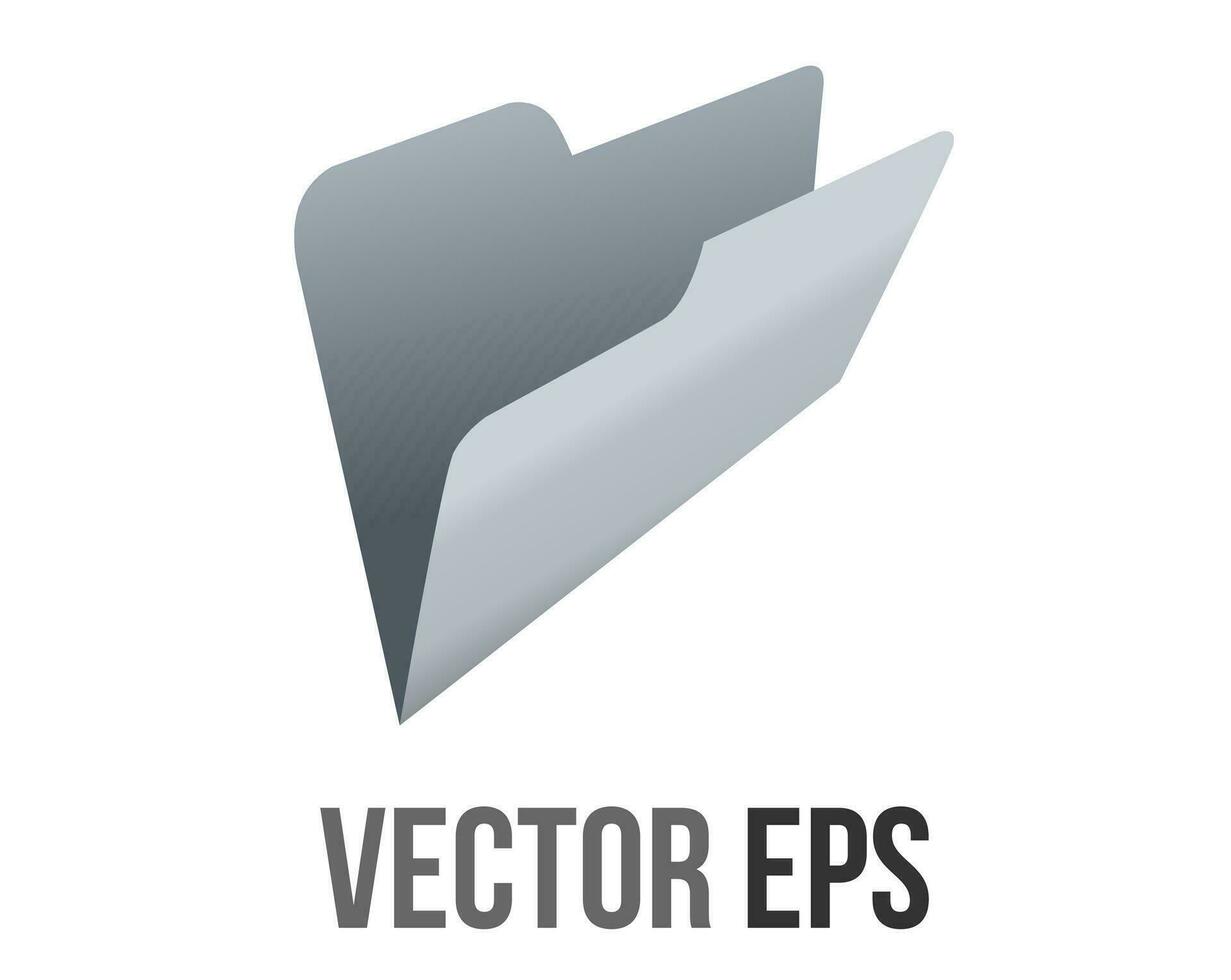 Vector classic gradient grey computer file folder icon with document