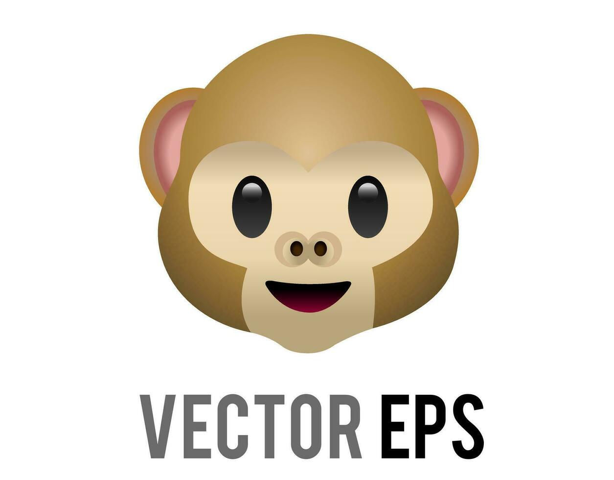 vector marrón ver No mal mono cara mizaru icono