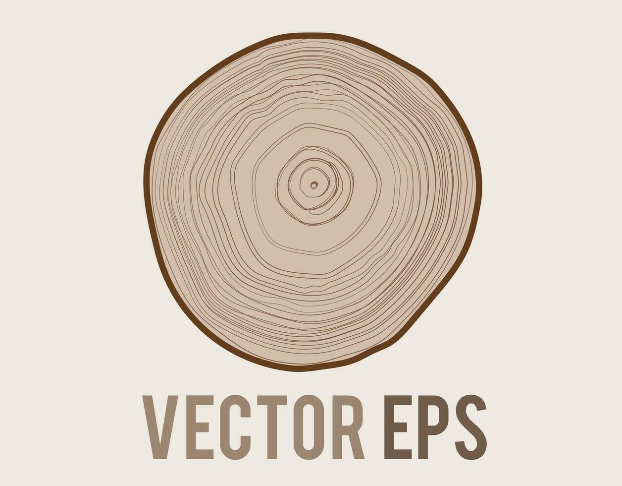 Vector tree with woodgrain ring natural texture from top view