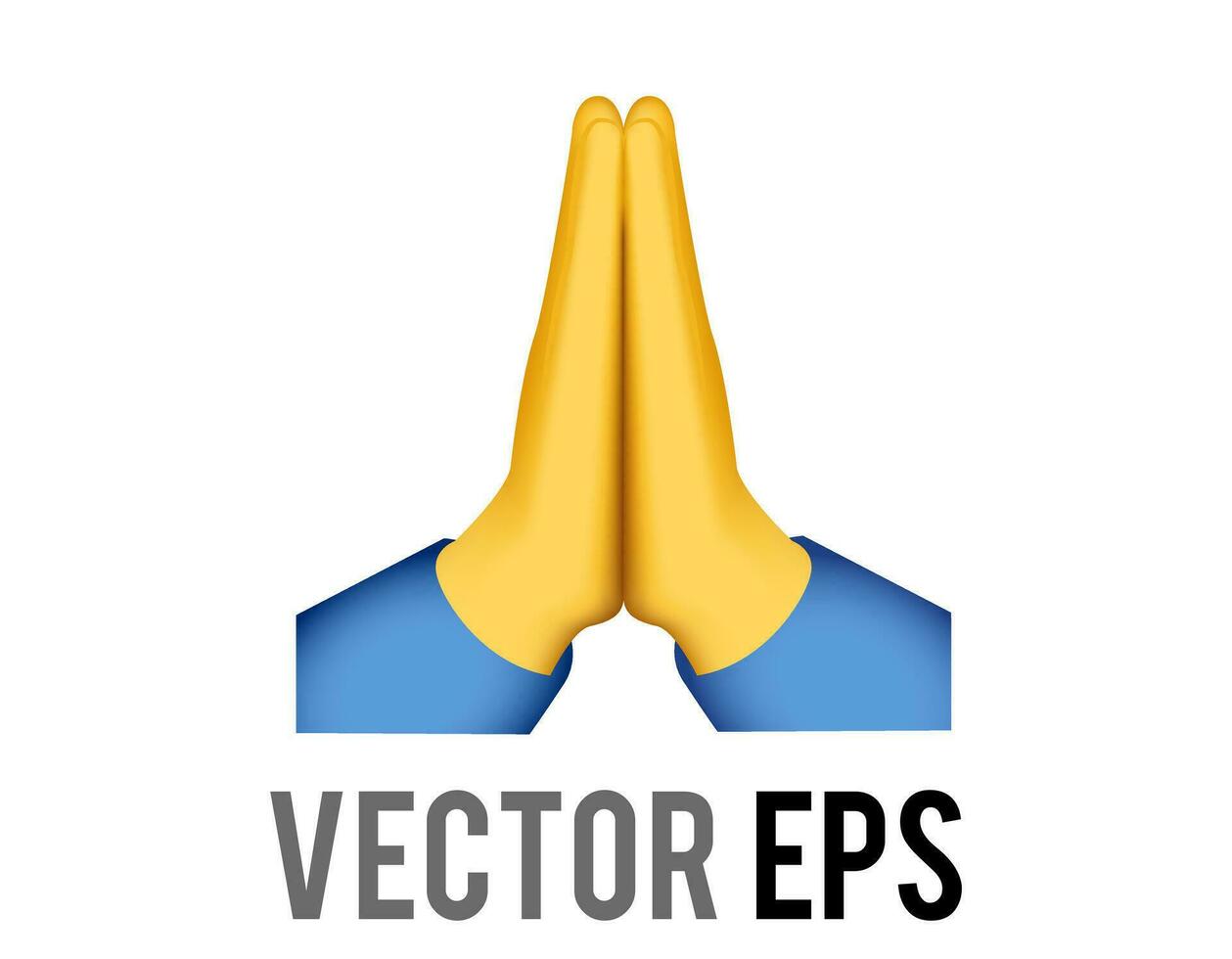 vector two hands placed together thank you or pray icon