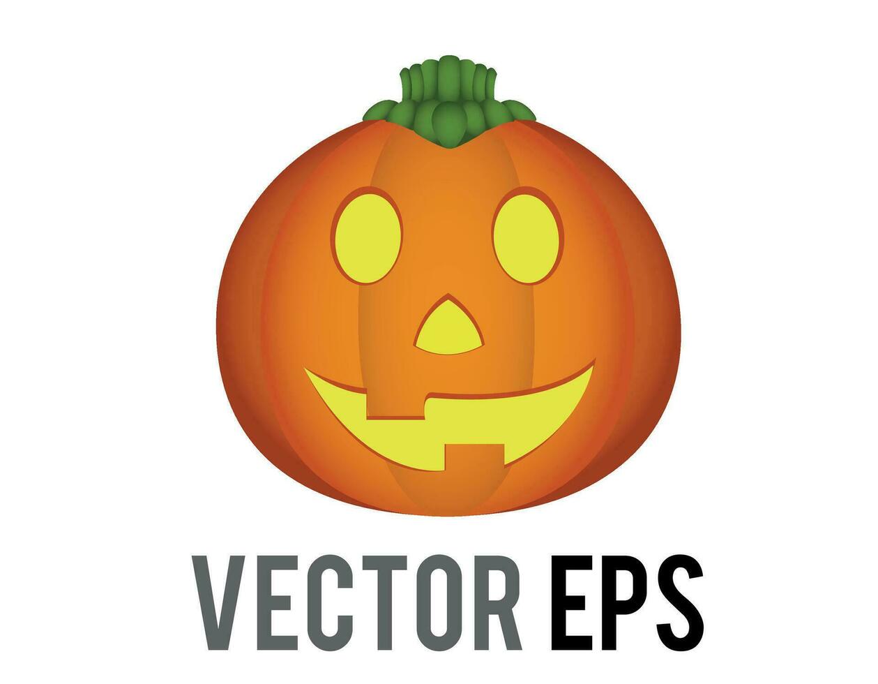 vector orange pumpkin Jack O Lantern icon for Halloween holiday decoration