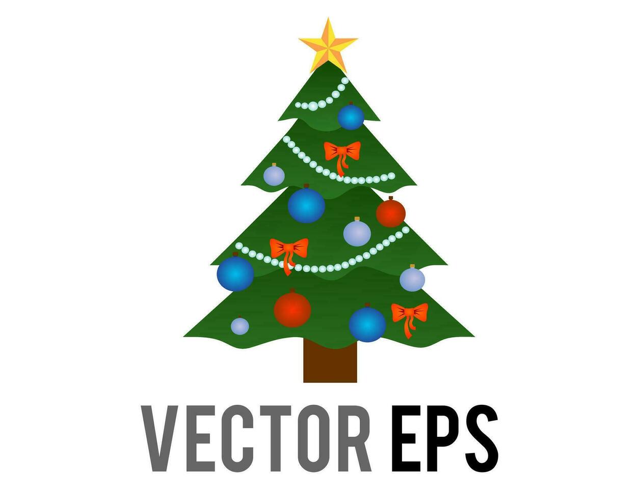 vector degradado verde fiesta Navidad árbol icono con decoración pelotas y estrella