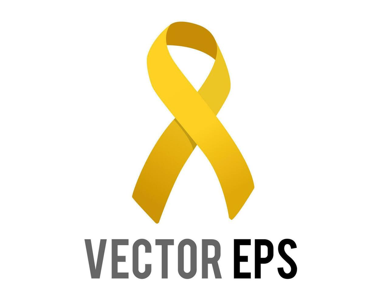 vector yellow awareness ribbon badge icon