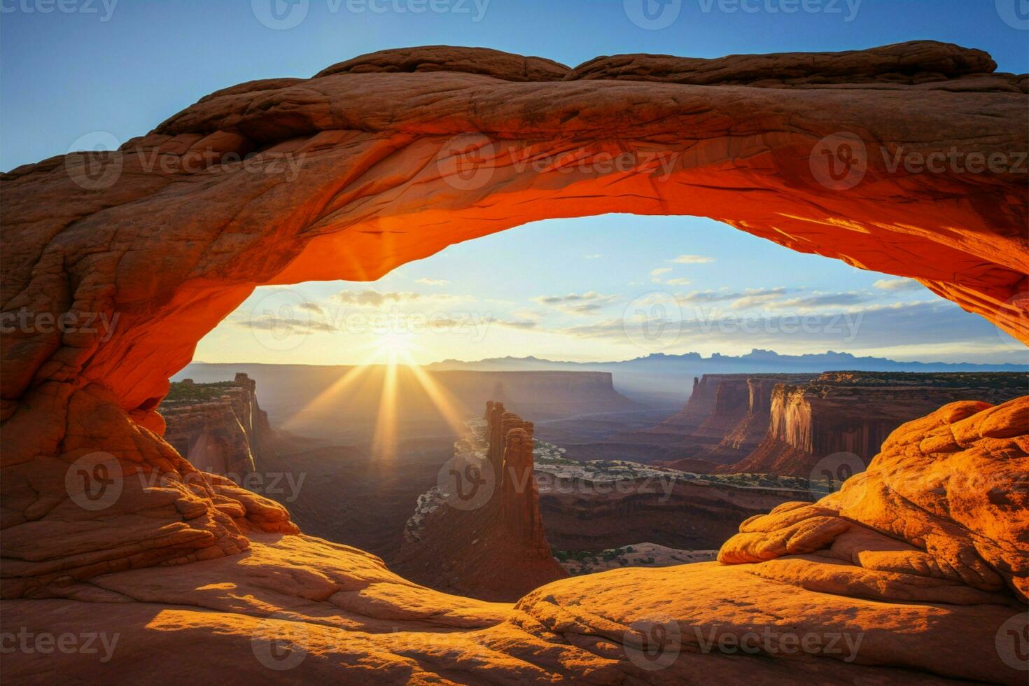Mesa Arch in Canyonlands National Park, a nature landscape marvel AI Generated photo