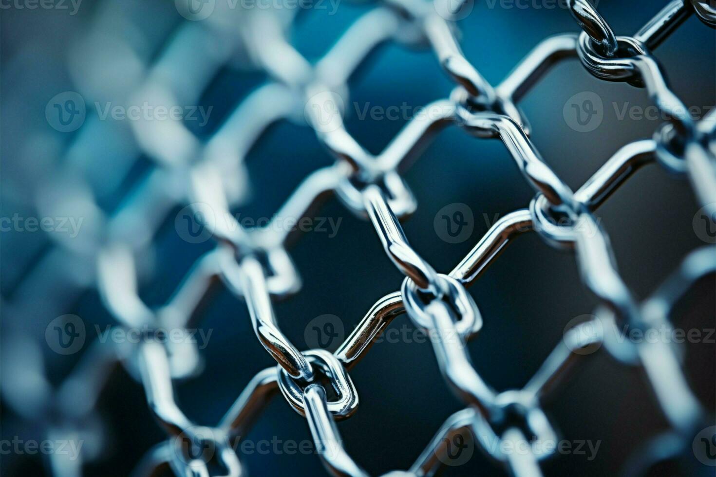 Close up of industrial chain link fence, offering space for text AI Generated photo