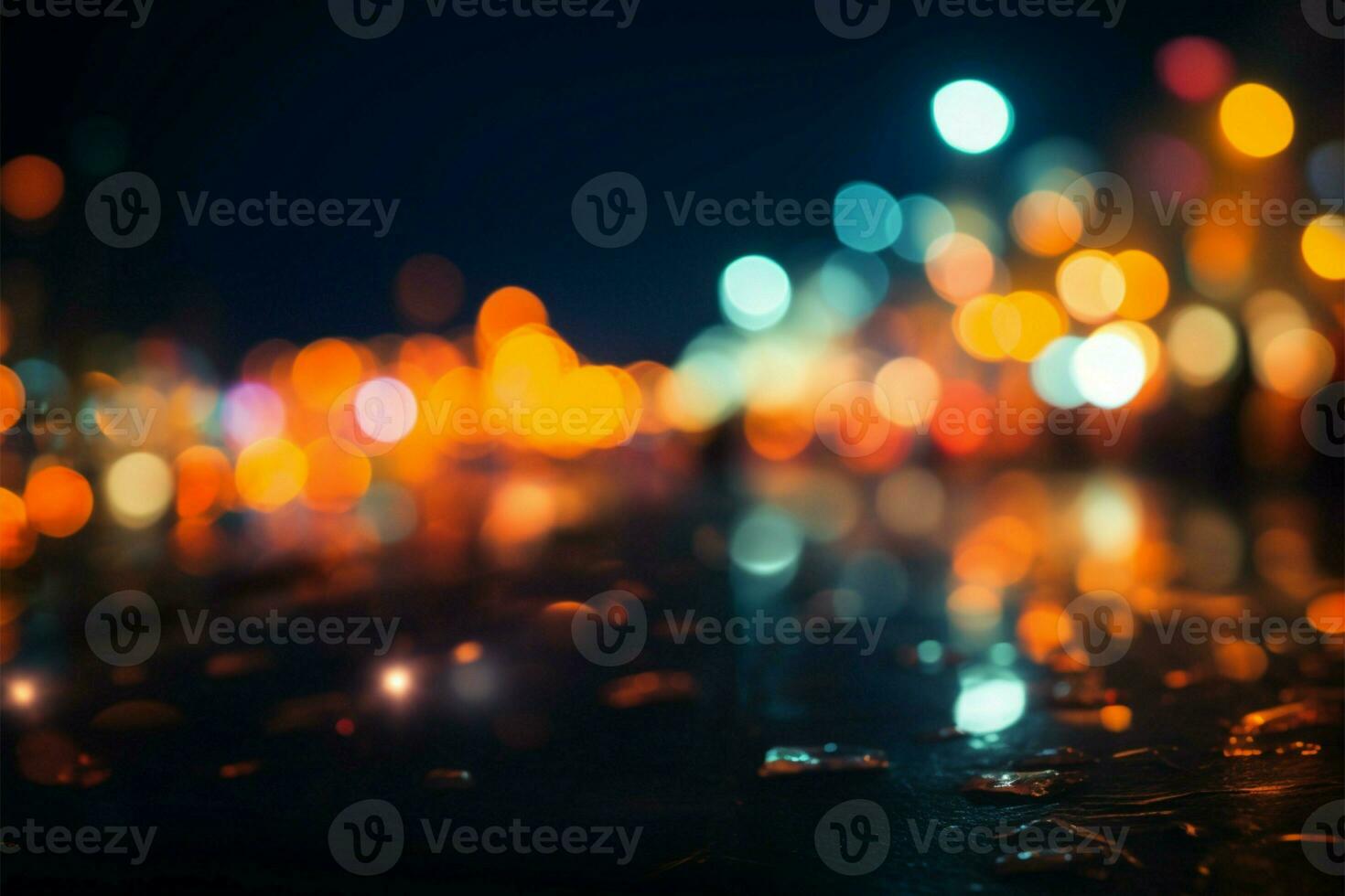 Enigmatic scene with captivating blurred bokeh lights, a mesmerizing spectacle AI Generated photo