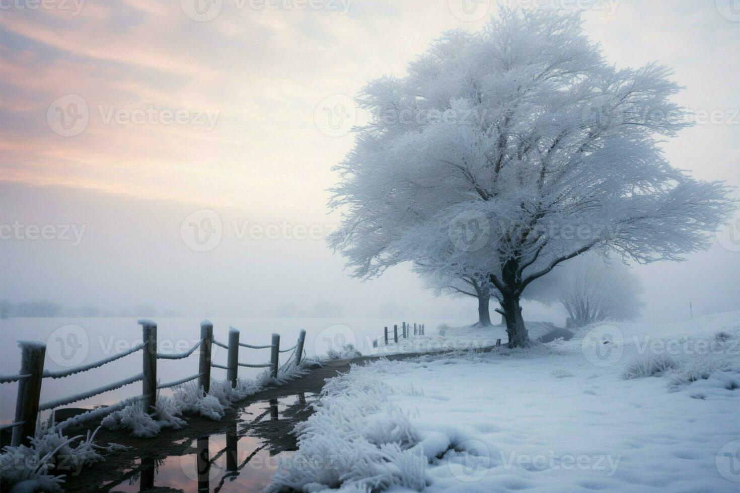 Winters beauty a pristine, serene season of frost and wonder AI Generated photo