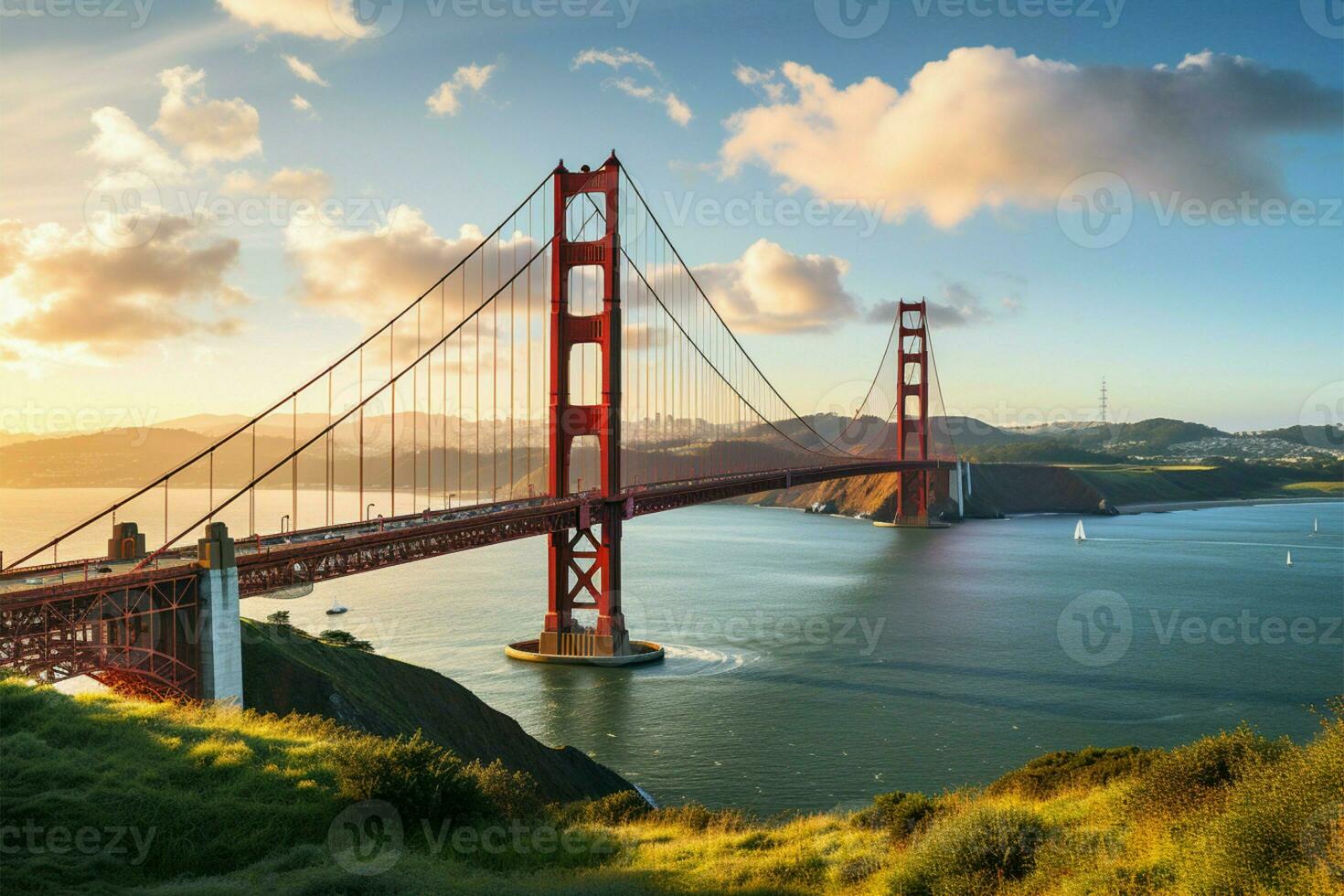 Spanning beauty The renowned Golden Gate Bridge gracing San Francisco AI Generated photo