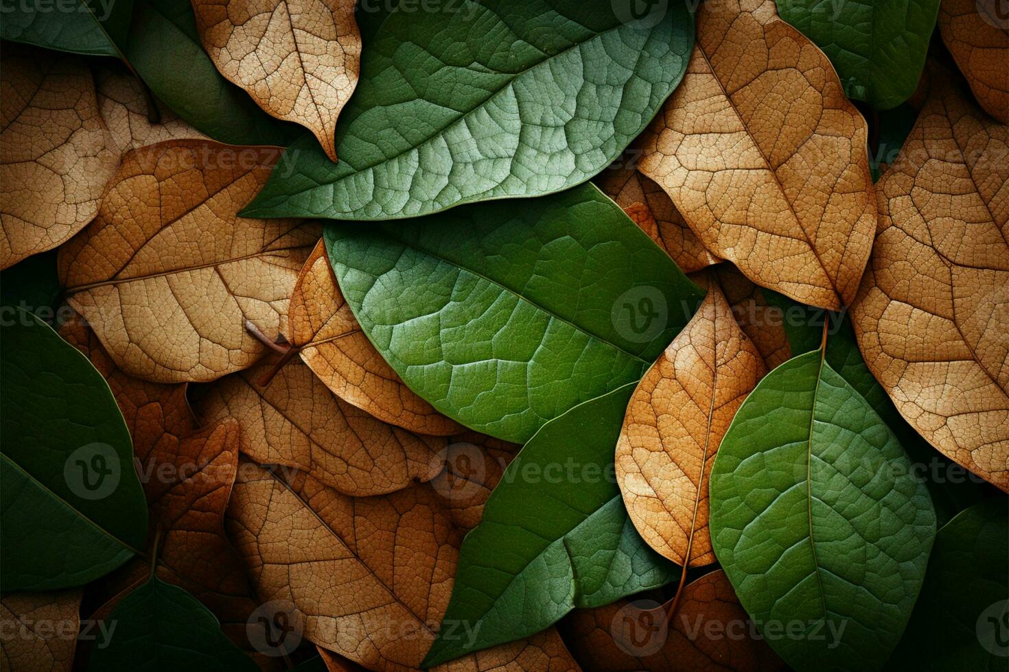 Natural leaf pattern offers a warm canvas for personalized text AI Generated photo