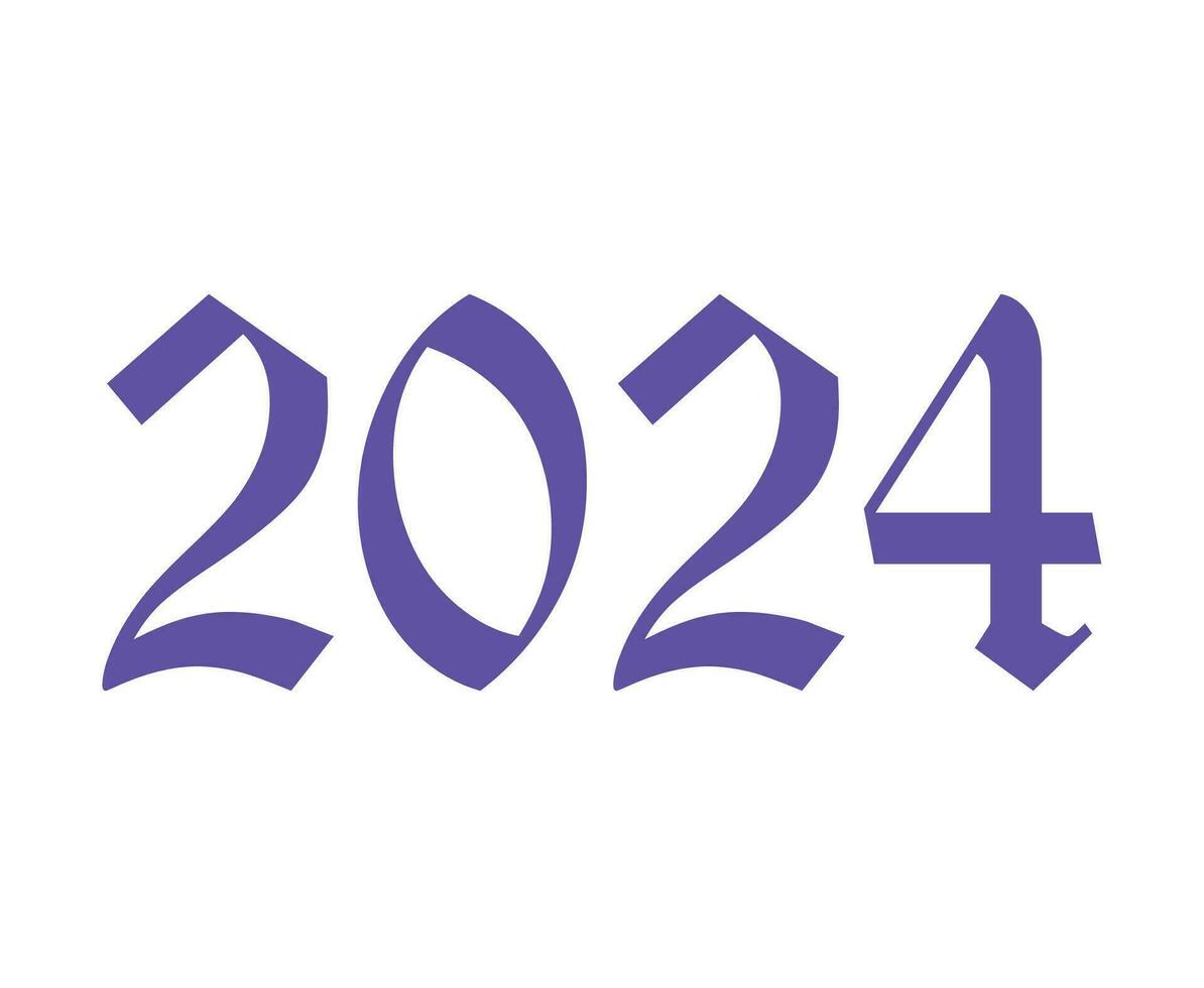 2024 New Year Holiday Design Purple Abstract Vector Logo Symbol Illustration