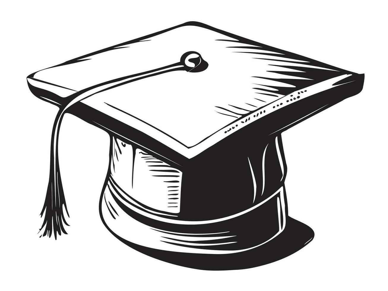 Graduation cap student hand drawn sketch Vector illustration