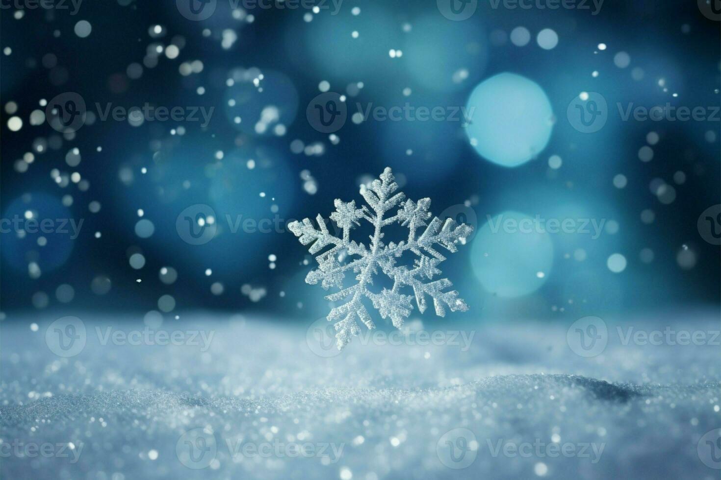 A festive backdrop featuring snowflake in the illustration AI Generated photo