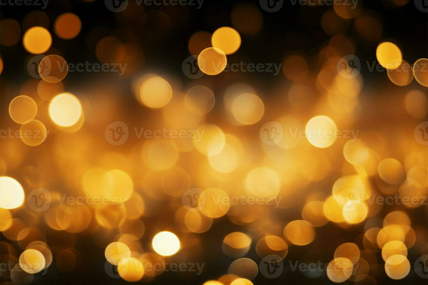 Golden bokeh lights in abstract blur form a radiant holiday backdrop AI Generated photo