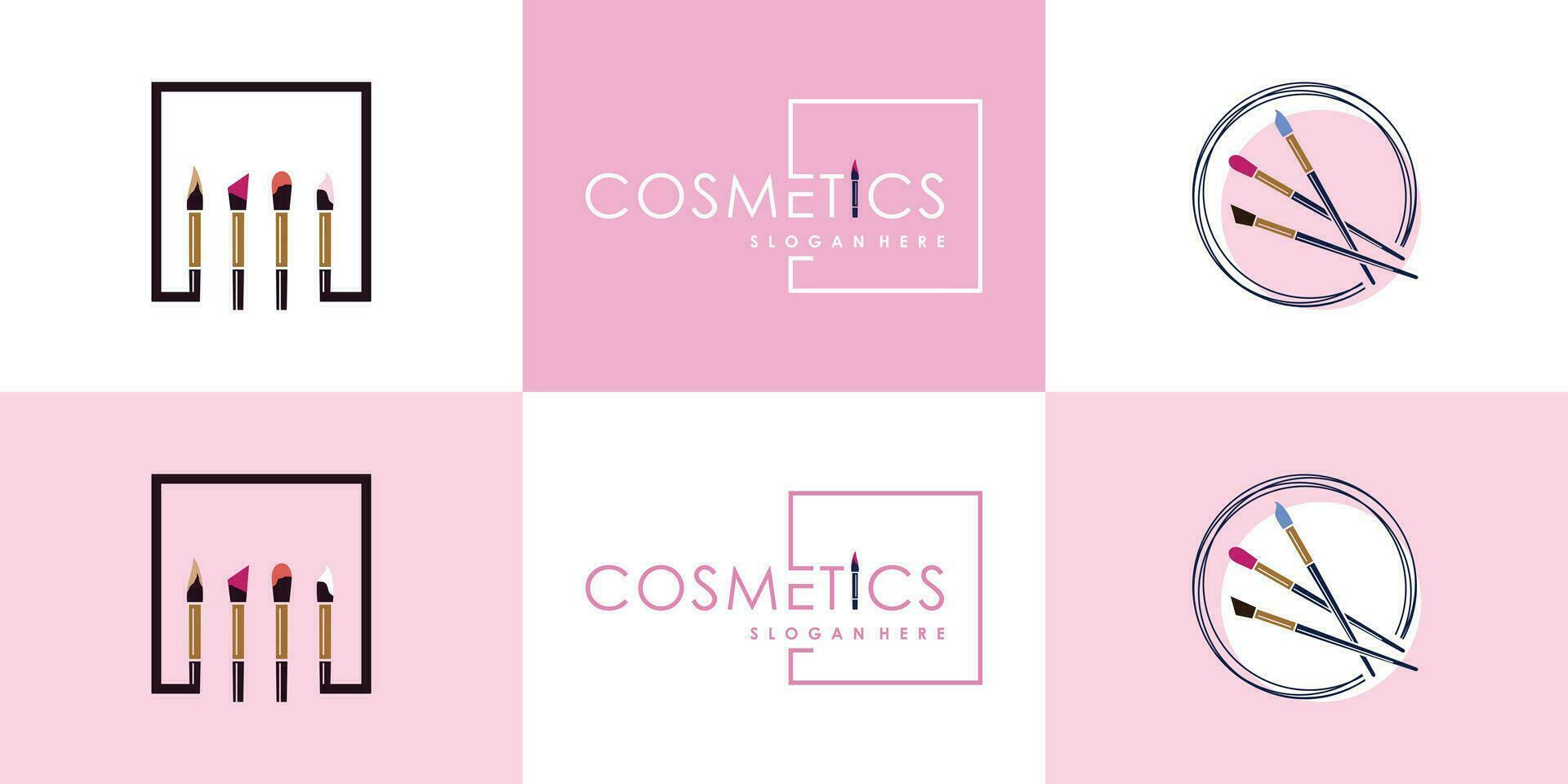 Vector beauty cosmetics icon set logo Premium Vector