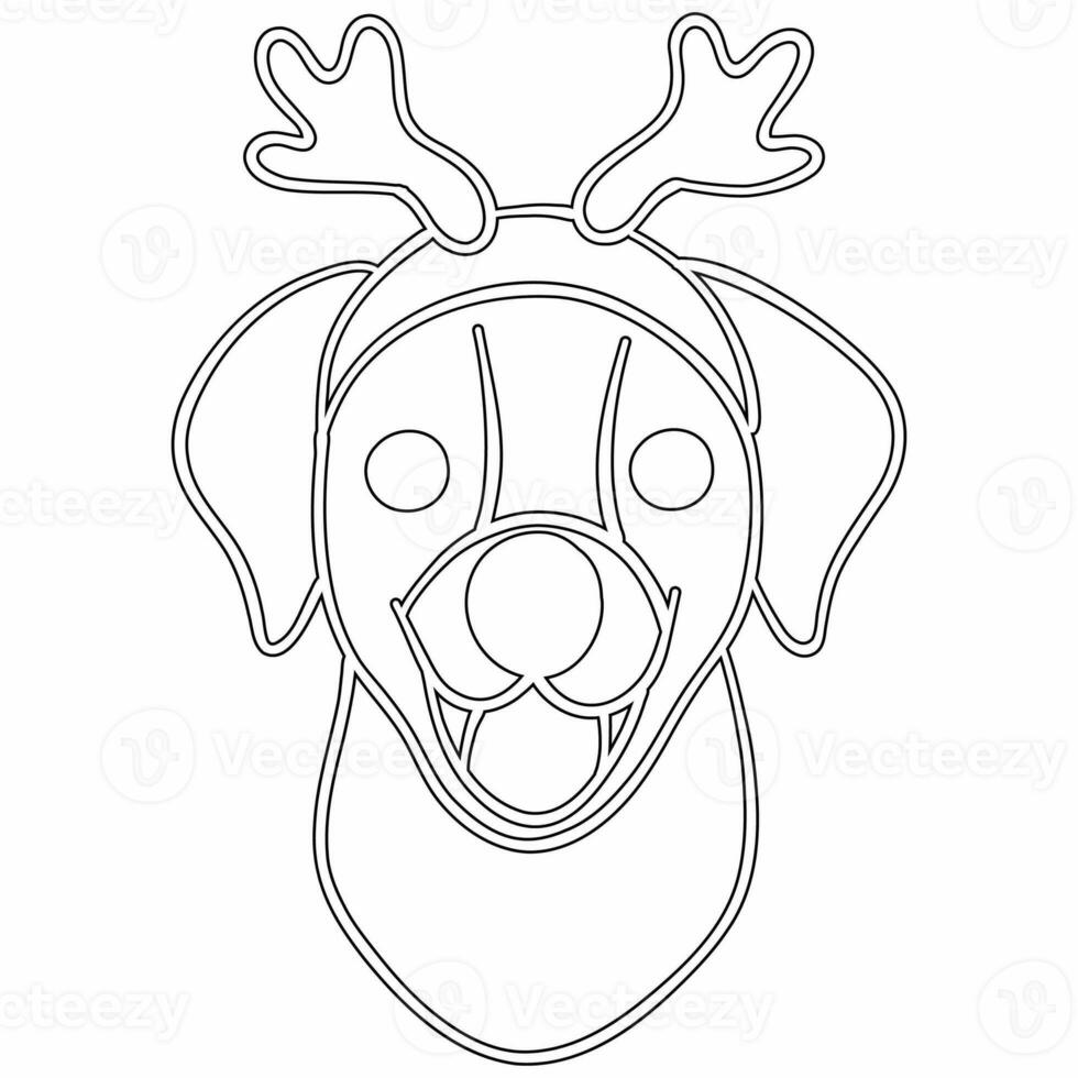 Dog face Christmas doodle for decoration and design. photo