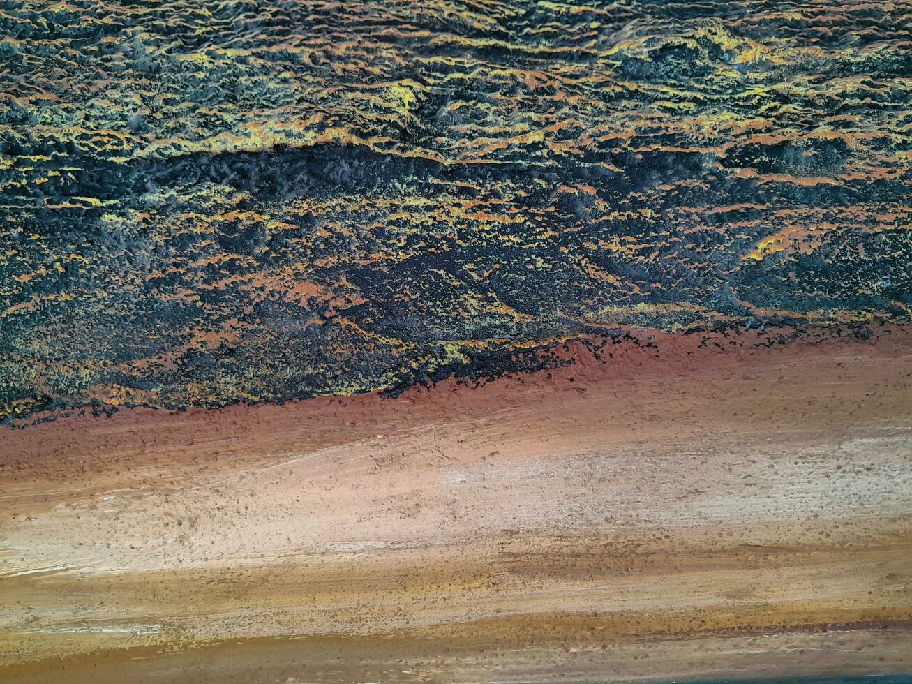 Closeup of tree trunk. Concrete wood texture. Tree bark texture of the cement relief plaster wall with natural color paint. photo