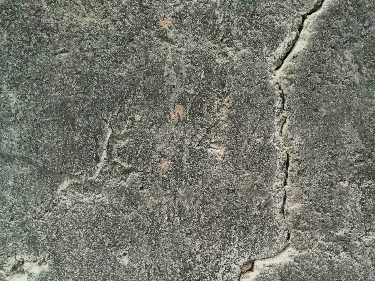 Grungy wall of gray concrete texture with cracked surface from sand and cement materials. photo