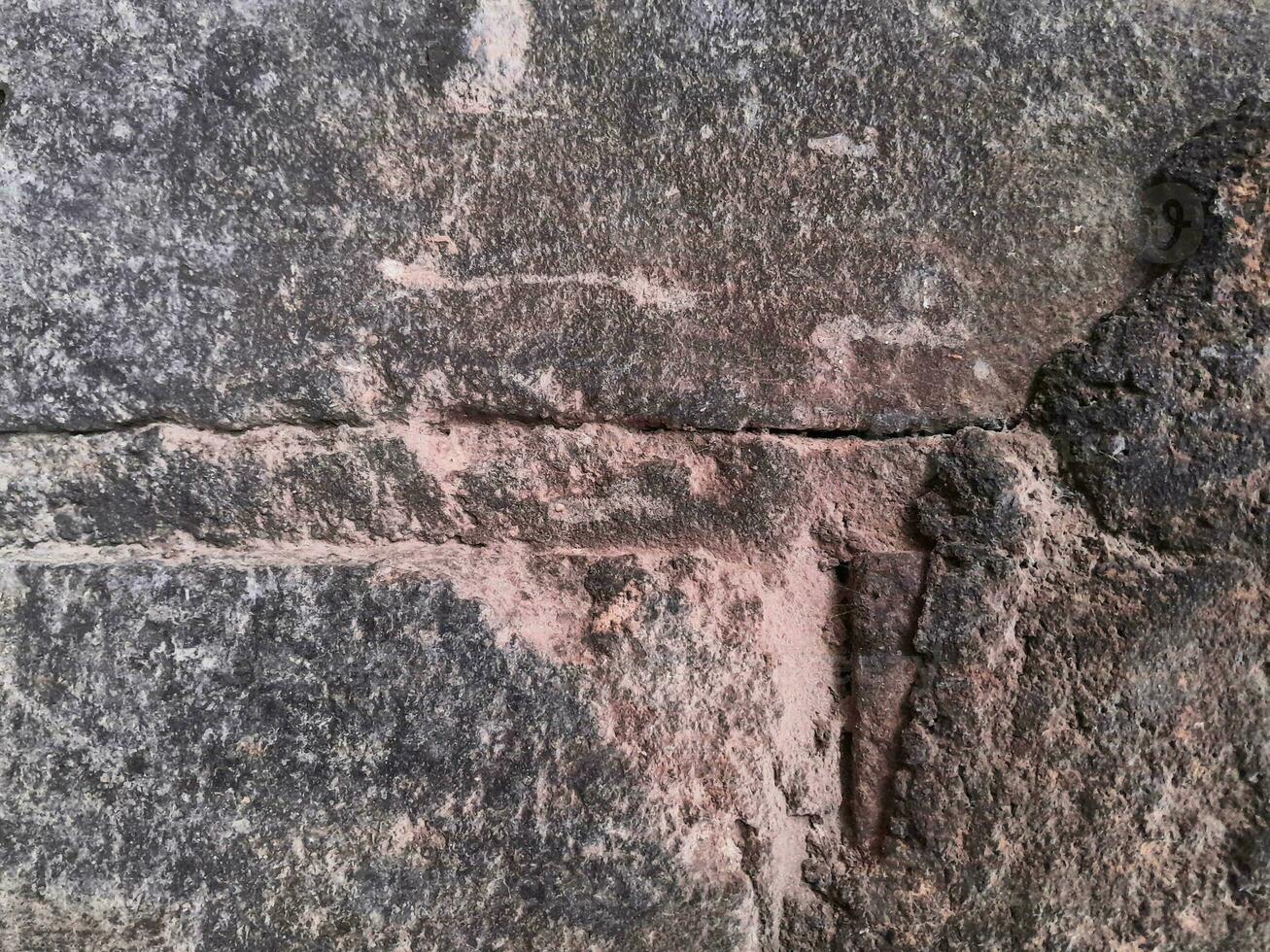 Grungy wall of gray concrete texture with cracked surface from sand and cement materials. photo