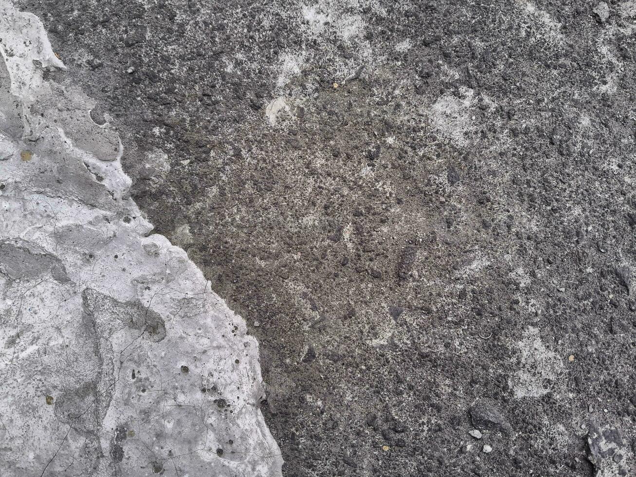 Grungy wall of gray concrete texture with cracked surface from sand and cement materials. photo