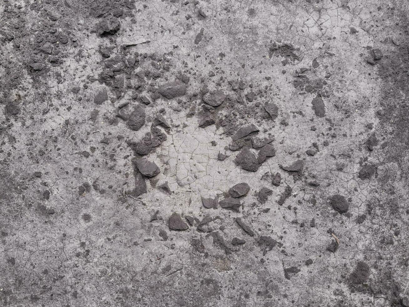 Grungy wall of gray concrete texture with cracked surface from sand and cement materials. photo