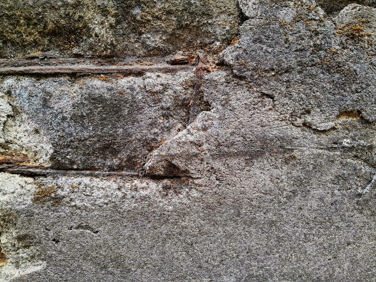 Grungy wall of gray concrete texture with cracked surface from sand and cement materials. photo