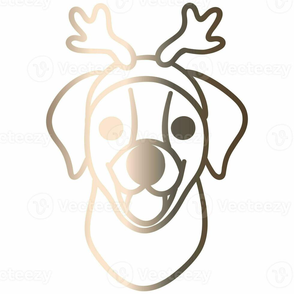 Dog muzzle Christmas gradient for decoration and design. photo