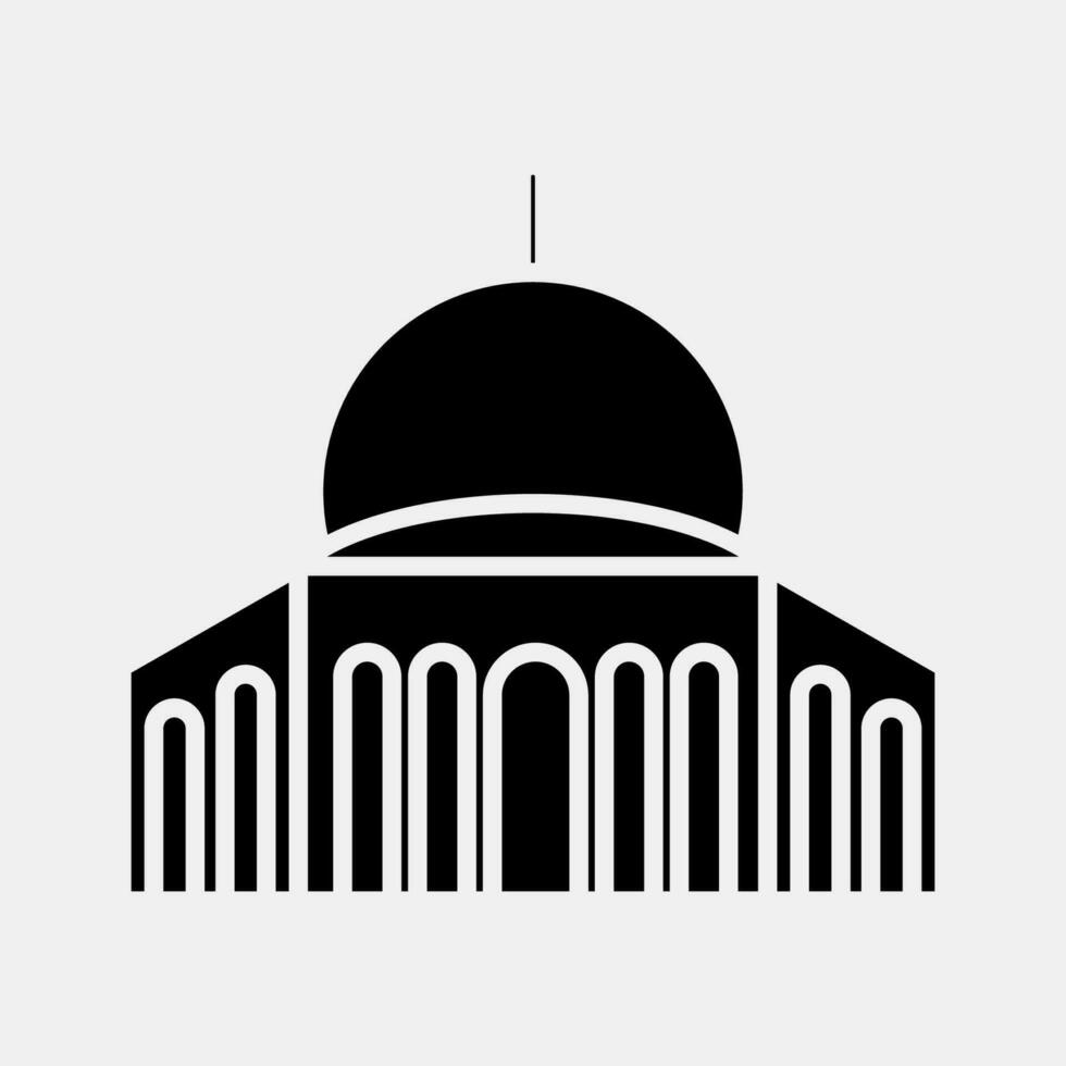 icono mezquita. Palestina elementos. íconos en glifo estilo. bueno para huellas dactilares, carteles, logo, infografía, etc. vector