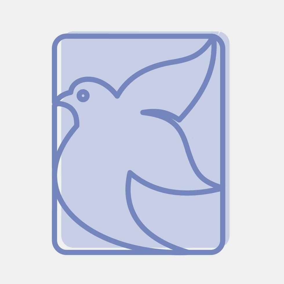 Icon dove in a rectangle. Palestine elements. Icons in two tone style. Good for prints, posters, logo, infographics, etc. vector